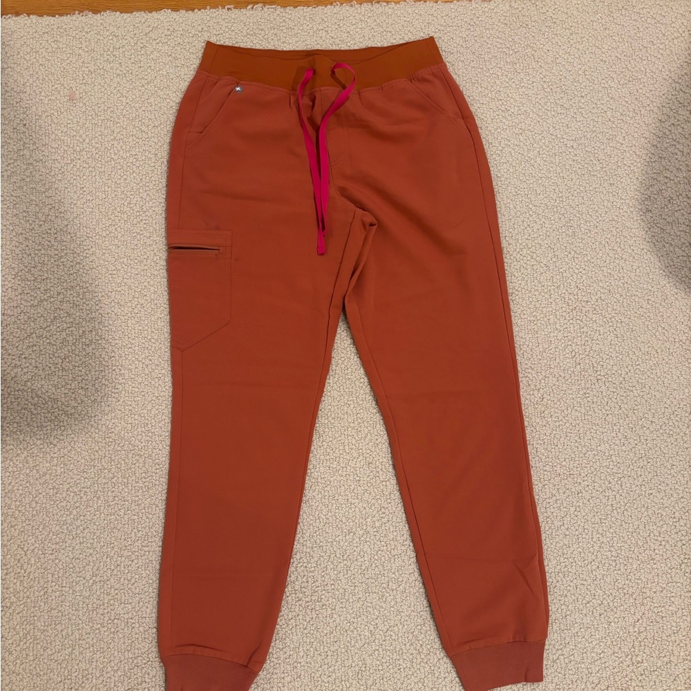 Figs Rust Orange Jogger Scrub Pants